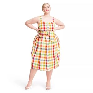 Christopher John Waters x Target Rainbow Plaid dress with wide strap bel…
